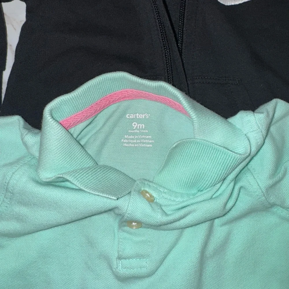 Bundle Carter's Mint Polo and Black Nike Top Set shoes size 2